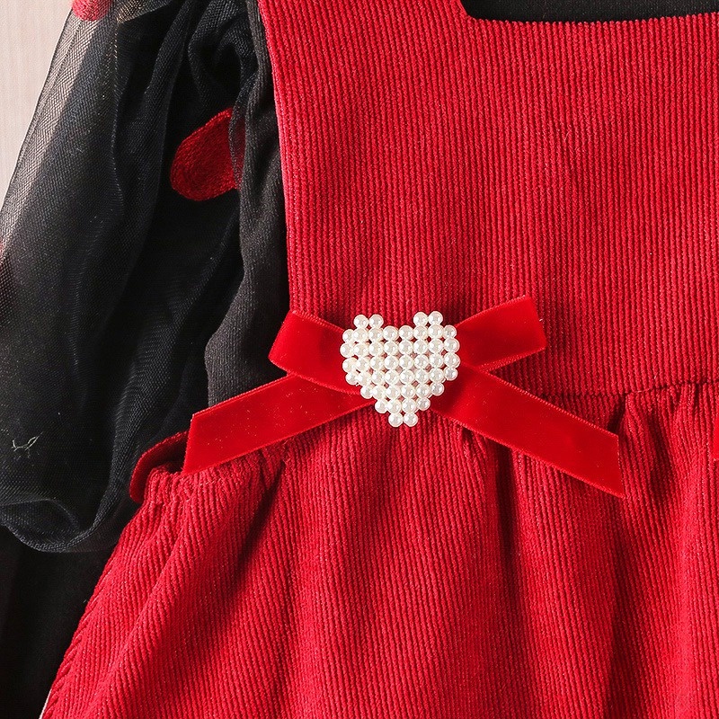 Set Đồ 2 Món Gồm Áo cotton Tay Phồng + Váy Yếm Cho Bé Gái