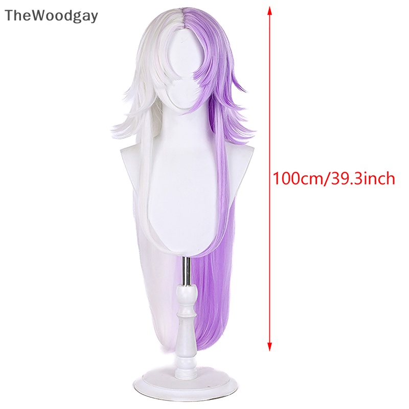 Bộ Tóc Giả Dài Màu Tím Tím Trắng Chịu Nhiệt cosplay Nhân Vật Trong Phim thewoodgay Bugo sigma