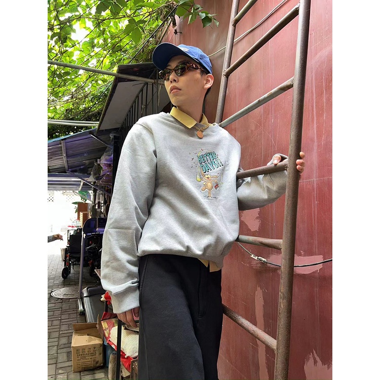 Áo Nỉ Dài Tay Cổ Tròn In Hình Hoa Hồng Thời Trang Thu Đông Mới