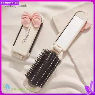 Lược chải tóc dạng túi khí mát xa da đầu có gương gấp lại được nhỏ gọn dành cho bạn nữ