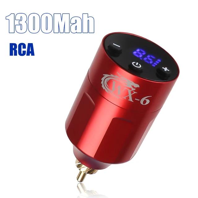 Mới Bộ Nguồn Máy Xăm Không Dây wx-6 Giao Diện rca / dc 1300mah