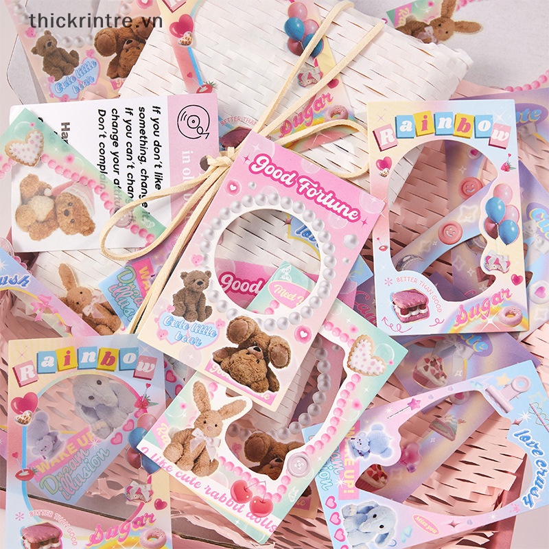 Set 15 Tấm Nhãn Dán Trang Trí Sổ Tay diy Hình Động Vật Dễ Thương vn