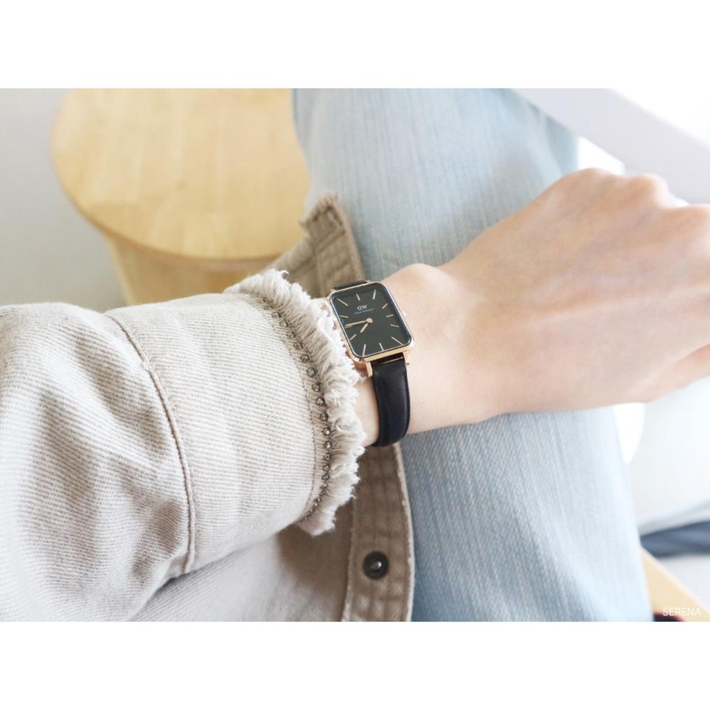 Combo Đồng Hồ Nữ Daniel Welington Quadro Pressed Sheffield Black & Vòng Tay Cuff V1 DW Chính Hãng - Danielwatchstore.