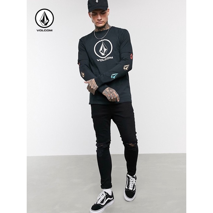 Volcom Áo Thun cotton Tay Ngắn Cổ Tròn Thoáng Khí Thời Trang Xuân Hè Cho Nam