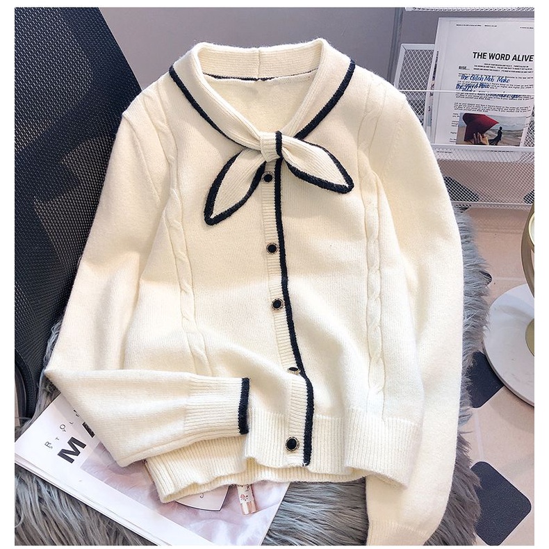 Áo sweater cotton mc Tay Dài Màu Sắc Tương Phản Thời Trang Thu Đông 25433v Cho Nữ