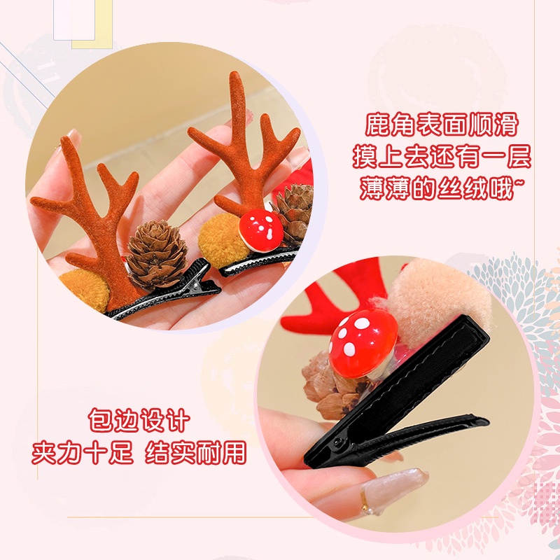 Kẹp Tóc Hình Tuần Lộc Giáng Sinh Dễ Thương Cho Bé Gái