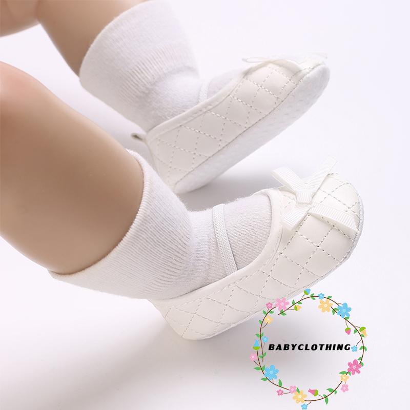 Giày Búp Bê Bằng Da pu Đính Nơ Xinh Xắn Dành Cho Các Bé Tập Đi