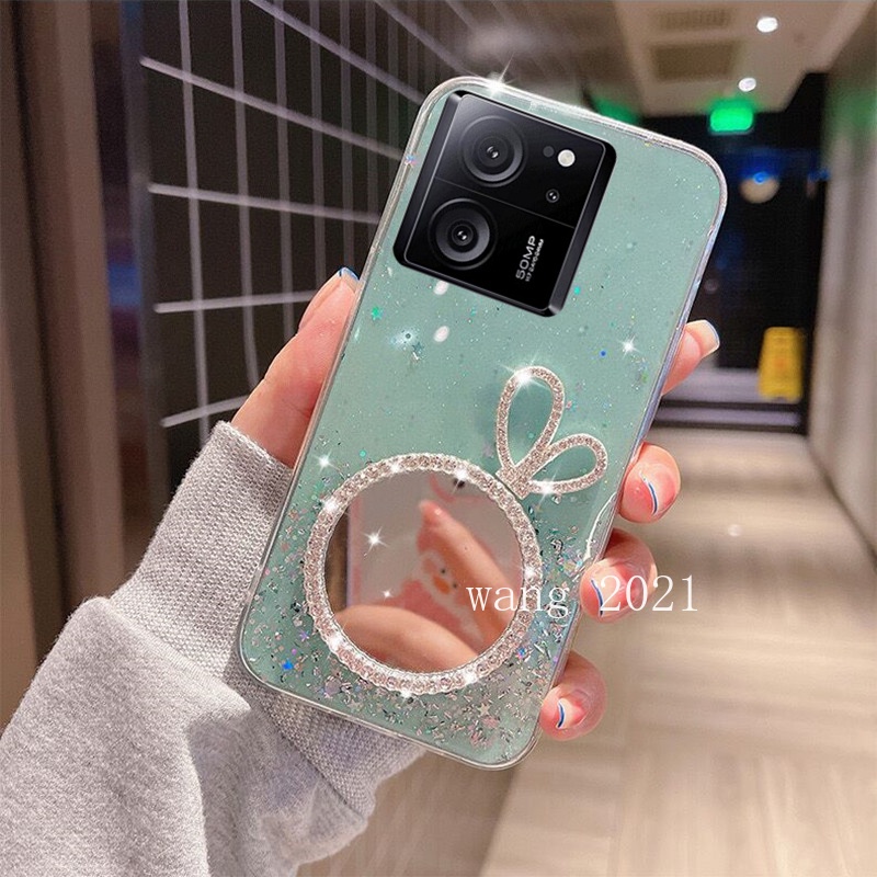 Mới Ốp Điện Thoại Mềm Có Gương Trang Điểm Hình Vương Miện Cho xiaomi 13t xiaomi 13t pro 5g 2023 xiaomi 13t pro 5g