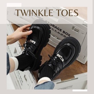 Giày Oxford Nữ Da Bóng Twinkle Toes Buộc Dây Phong Cách Vintage