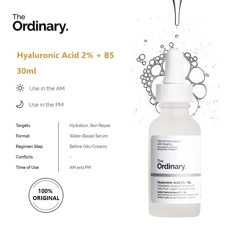 Serum cấp ẩm, phục hồi da - Tinh chất The Ordinary Hyaluronic Acid 2% + B5