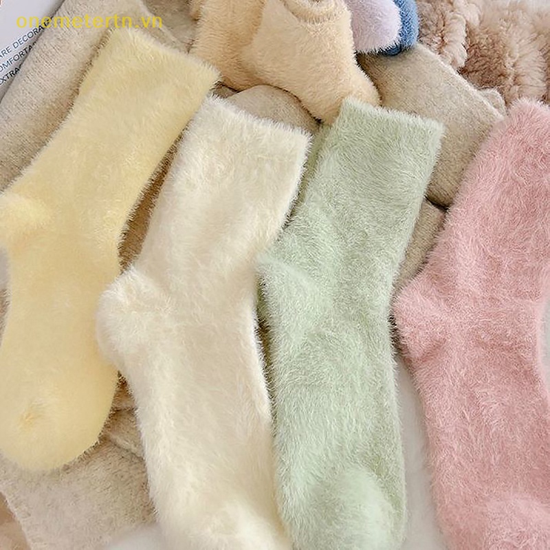 Onemetertn Vớ Nhung San Hô Dày Dặn Co Giãn Giữ Ấm Mùa Thu Đông Cho Nữ vn