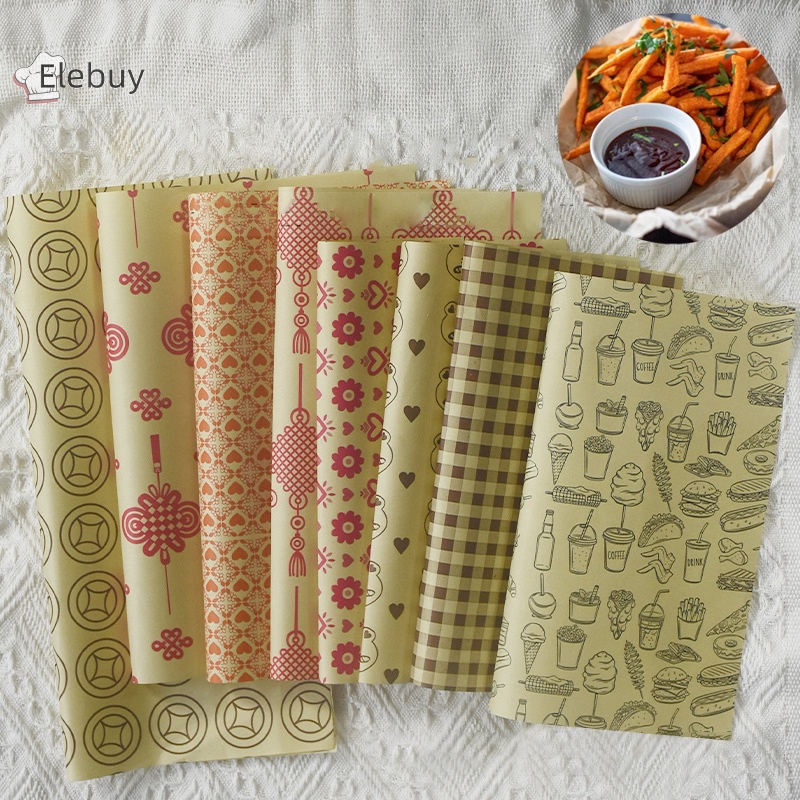 Set 50 giấy nướng bánh ELEBUY gói thực phẩm thấm dầu tốt