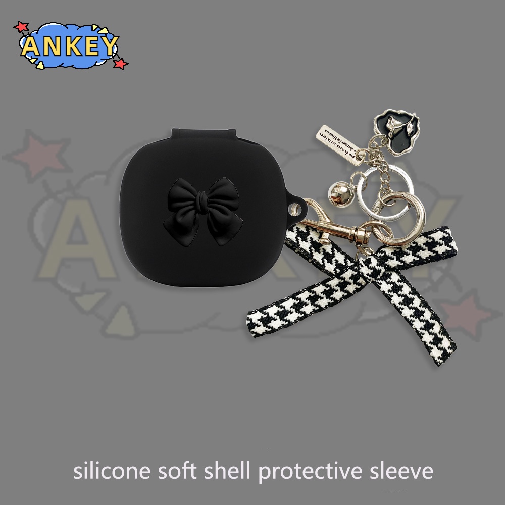 For Samsung Galaxy Buds FE / Buds 2 Pro / Buds Live Case White Angel Earphone Silicone Earbuds Soft Protective Headphone Cover Headset Skin with Pendant