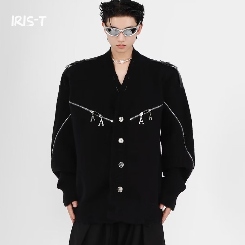 Iris-T Áo Len áo sweater nam cardigan áo len nan Tay Dài 2023 NEW MMY23A0NQL 42Z231019