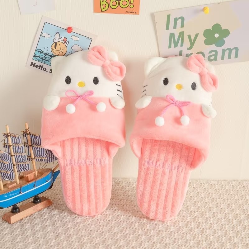 Ye sanrio Dép Bông Đi Trong Nhà Giữ Ấm Mùa Thu Đông Hình sanrio hello kitty kuromi melody pochacco Cho Bé Gái mop