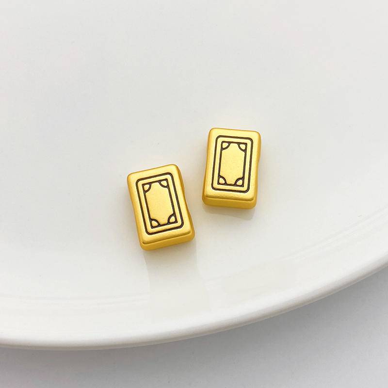 Hạt Xỏ Hình Vuông Màu Vàng Kim Làm Trang Sức Thủ Công diy
