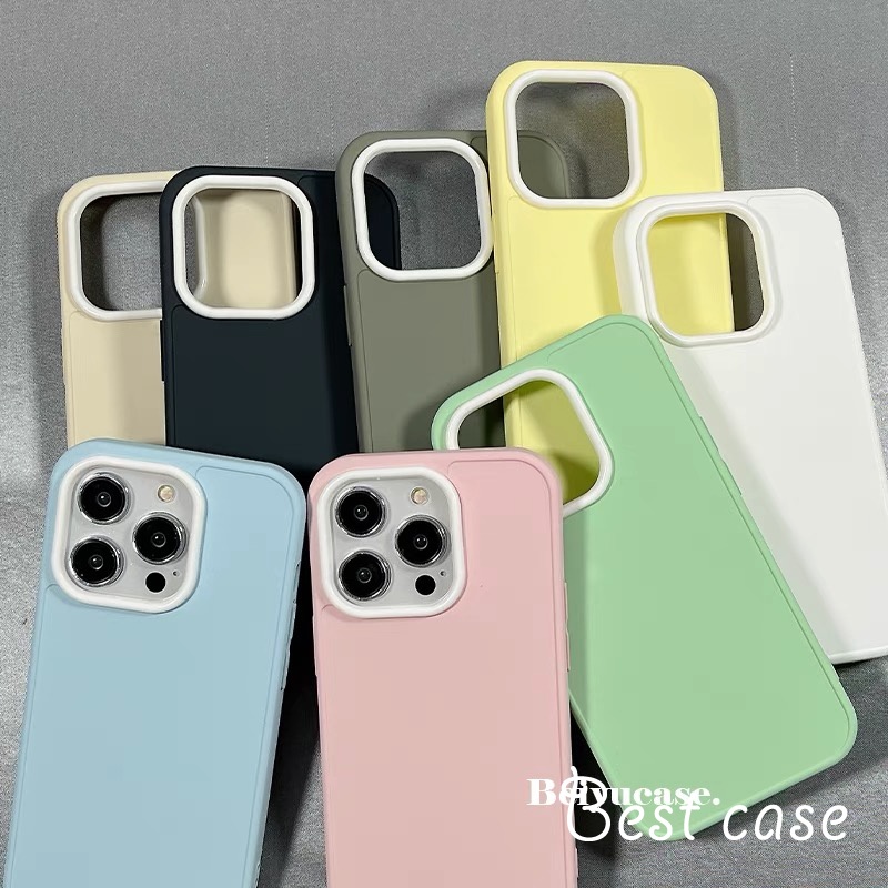 Ốp Điện Thoại Mềm Mặt Nhám Màu macaron Cho iphone 11 12 13 14 15 pro max