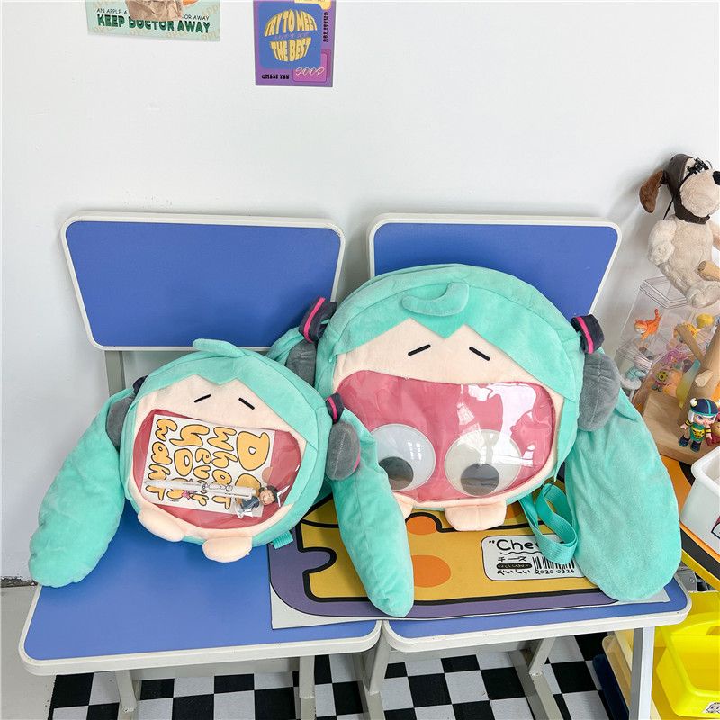 Mới Ba Lô Hình hatsune miku Nhồi Bông Mềm Mại Phong Cách lolita Nhật Bản Đáng Yêu Cho Bé Gái
