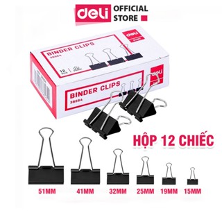 Kẹp Bướm 12 Chiếc Kẹp Giấy Deli Kẹp Tài Liệu Văn Phòng Phẩm Học Sinh Văn Phòng Nhiều Kích Thước Tiện Lợi Giá Rẻ