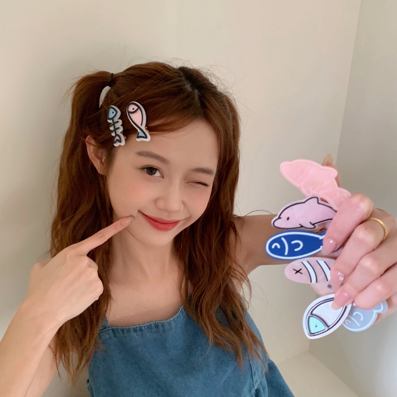 Hoạt Hình Kẹp Tóc Hình Chú Cá Bằng acrylic Dễ Thương Cho Bé Gái
