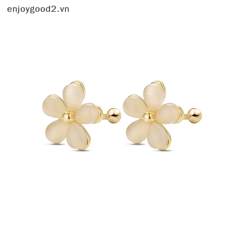 1 Đôi Bông Tai Xương Cá Đính Đá opal Hình Hoa Thời Trang Cho Nữ
