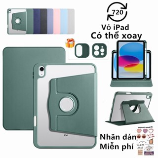 Bao Da iPad 720° Xoay Vòng Bản Premium Nam Châm Vỏ Ốp iPad Pro 11 10.2 Air 4/5 Gen 7,8,9 - Vỏ Ipad Có Khe Đựng Sạc Bút