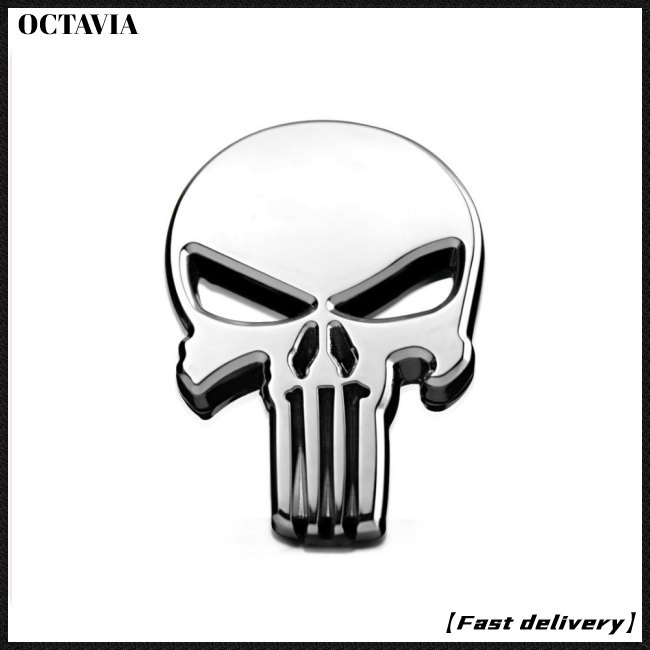 At Nhãn Dán Kim Loại Hình Đầu Lâu Trừu Tượng 3d Trang Trí Xe Hơi / Xe Tải / Mô Tô