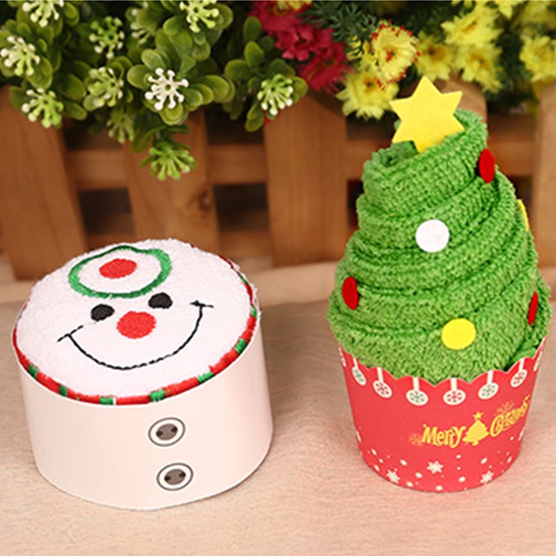 Khăn cotton Mềm 3 Phong Cách Giáng Sinh Dễ Thương Vui Nhộn Làm Quà Tặng Giáng Sinh ydea Yuiyue