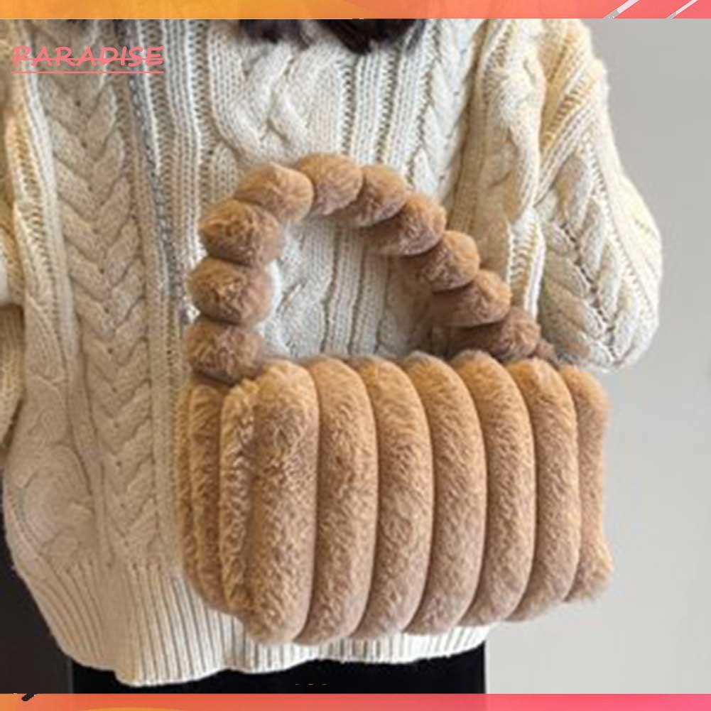 Túi Xách Đeo Vai Bằng Lông Giả Màu Trơn Đơn Giản Cho Nữ