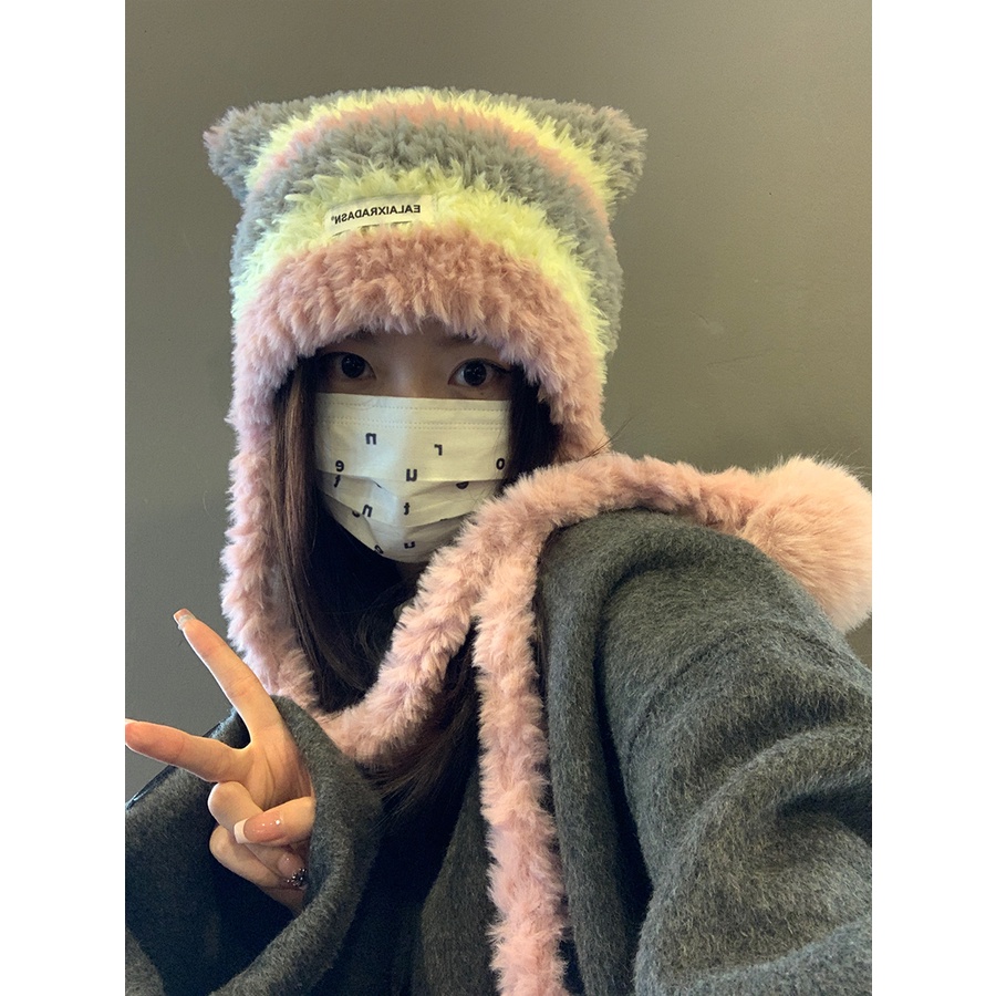 Mũ Len Dệt Kim Bảo Vệ Tai Dễ Phối Đồ Thời Trang Thu Đông 2023