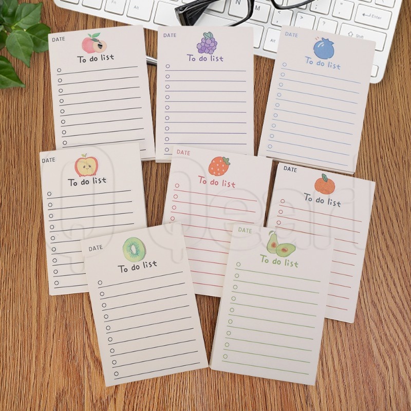Set 50 Tấm Giấy Ghi Chú Họa Tiết Trái Cây Dễ Thương