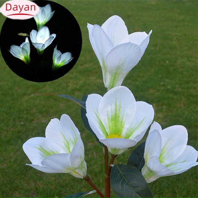 2023!! Đèn led Năng Lượng Mặt Trời Chống Thấm Nước Hình Hoa Mộc Lan Trang Trí Sân Vườn