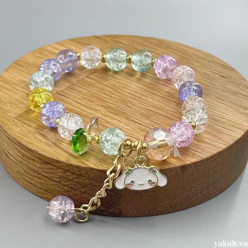 🎀 yakult 🎀sanrio Vòng Tay Hoa Cúc Pha Lê Phiên Bản Hàn Quốc Cho Nữ Sinh