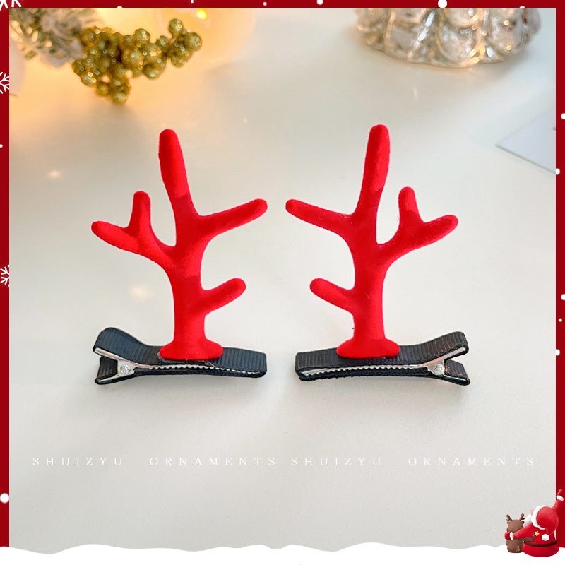 Bộ Kẹp Tóc Hình Tuần Lộc Giáng Sinh Dễ Thương Phong Cách Mới 2023