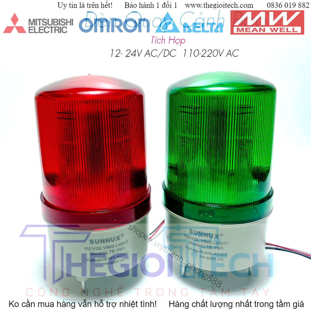Đèn Led Cảnh Báo Công Trường Không Còi 12V 24V 220V 110V - Đỏ