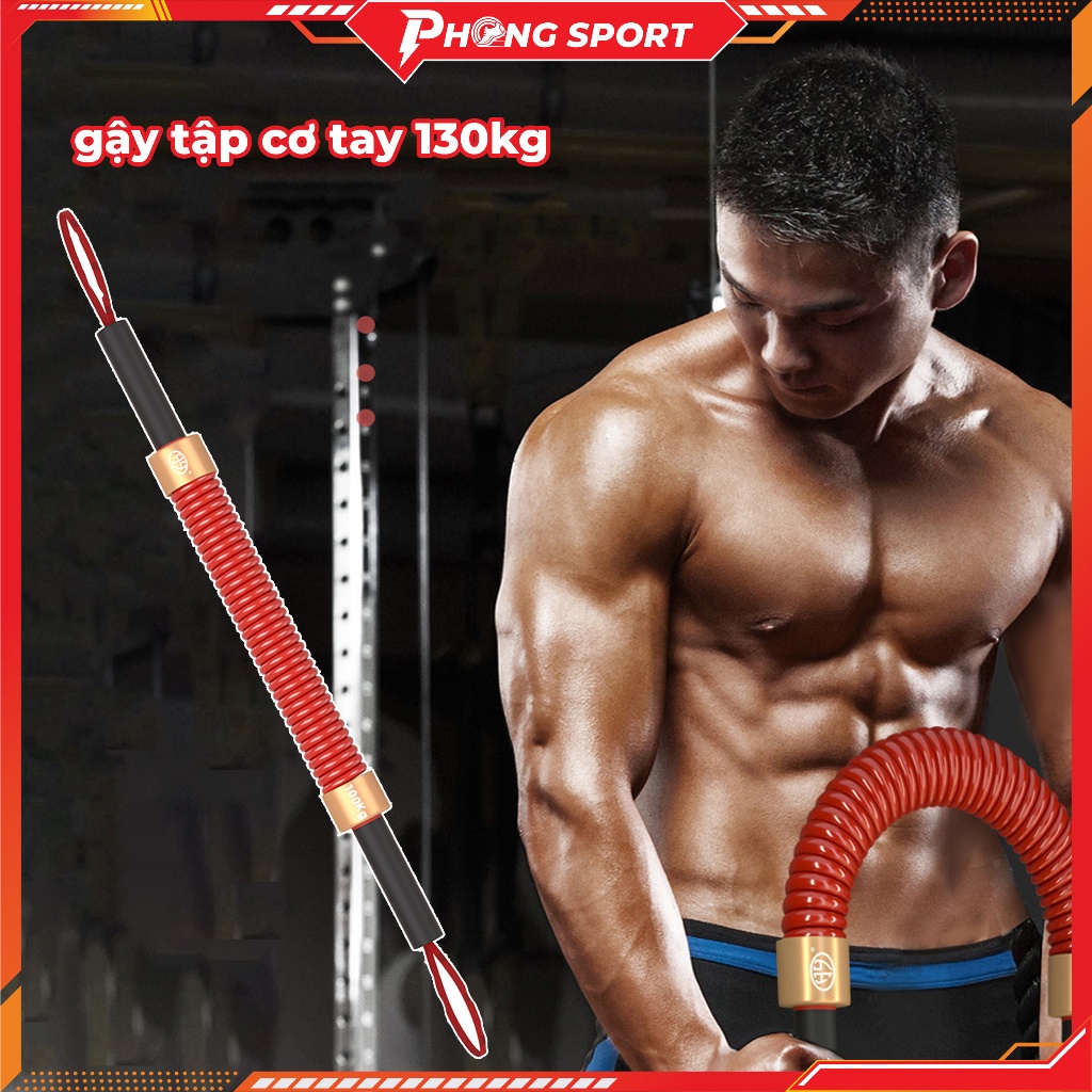 Huyết long đao 120kg, Gậy lò xo tập cơ tay, đồ long đao màu đỏ từ 80kg - 130kg