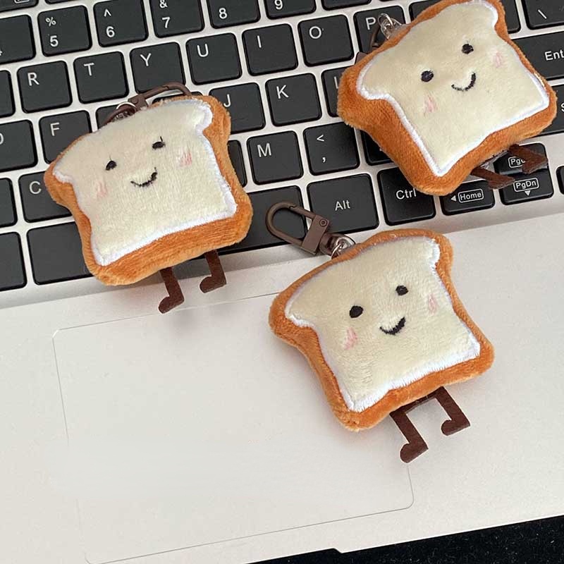 Móc Khóa Hình Bánh Mì Nhồi Bông Dễ Thương