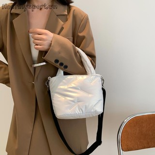 Túi Tote Đeo Chéo Đệm Cotton Thời Trang Thu Đông Cho Nữ