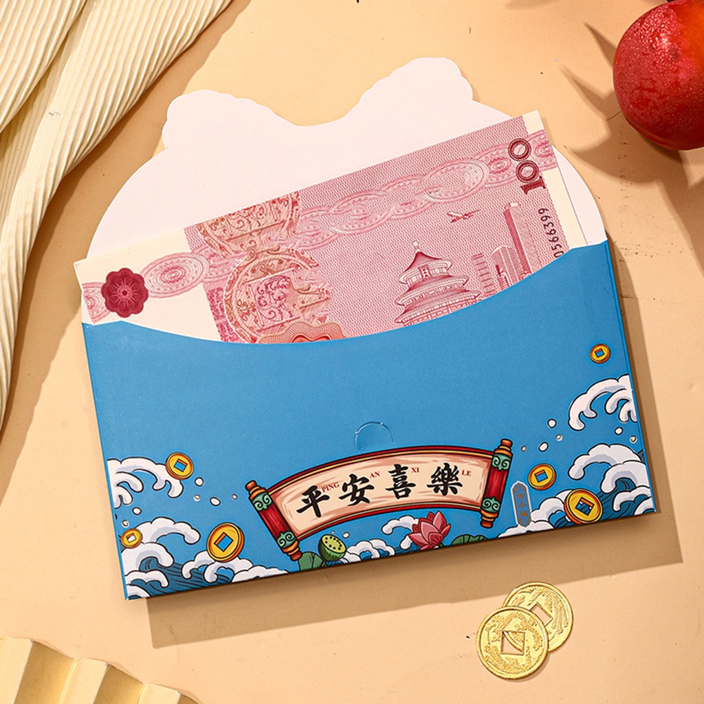 Set 4 Bao Lì Xì Đỏ Họa Tiết Rồng Hoạt Hình Dành Cho Lễ Hội Năm Mới 2024