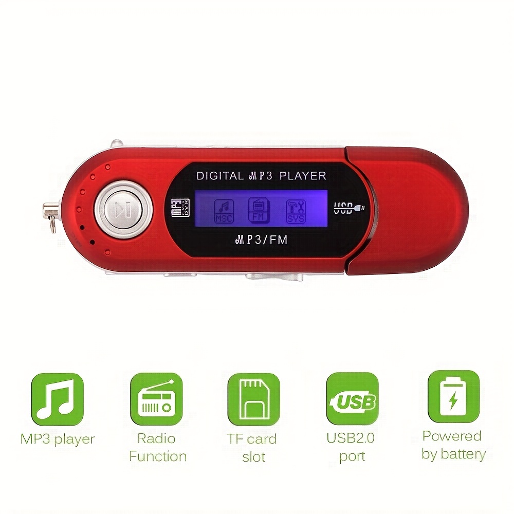 Máy Nghe Nhạc mp3 Di Động Với Thẻ Nhớ g Có Dây Cáp Tai Nghe zfoy
