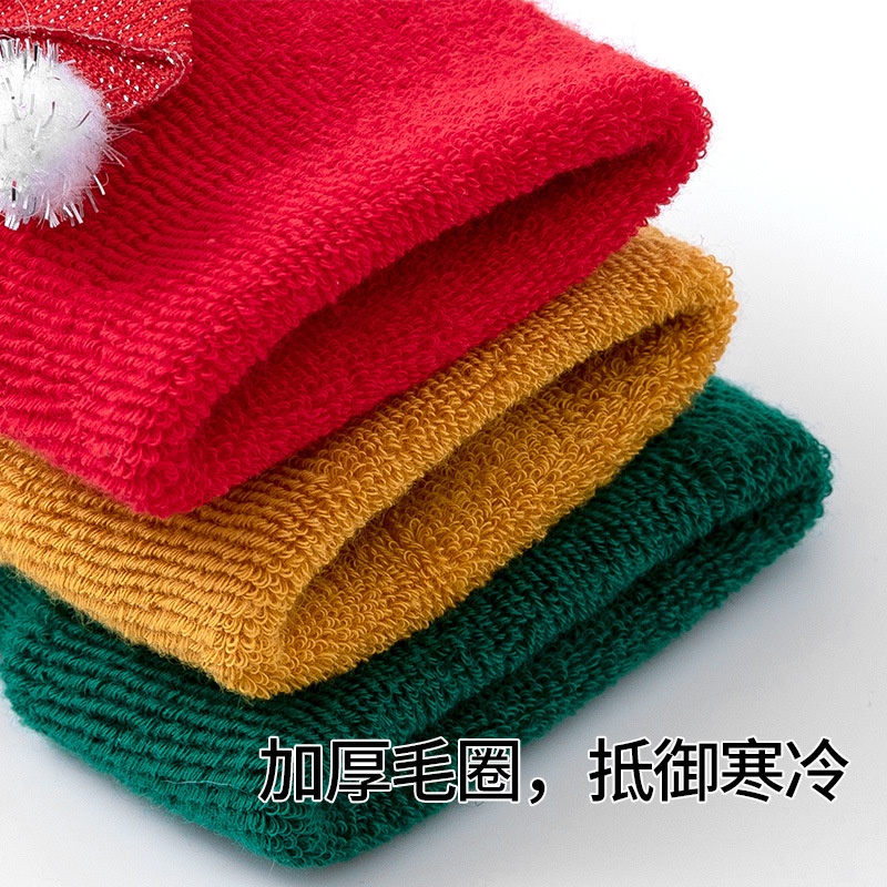 Vớ cotton Thuần Khiết Dày Dặn Giữ Ấm In Họa Tiết Giáng Sinh Dễ Thương Cho Bé Trai Và Gái Sơ Sinh
