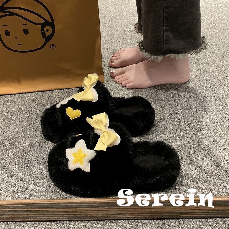 Serein  dép lông dép bông Đế Dày dép quai hậu đế cao 2023 hot trend Chống trơn trượt Điểm nhấn Kiểu dáng độc đáo Đế linh hoạt FMR23B0414 44Z231103