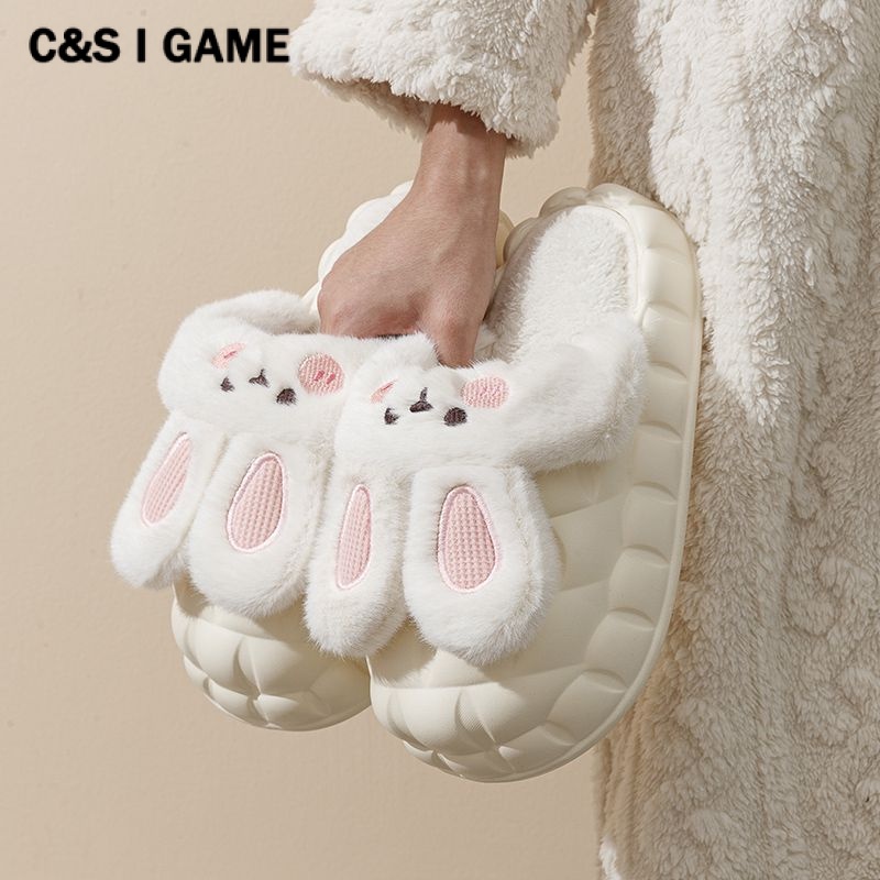 C＆S  Dép bông Dép Lông đi trong nhà ĐẾ CAO SU Màu sắc đa dạng Thoải mái Thể thao Tự tin FMR23B08DU 44Z231104
