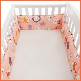 Set 4 đệm chắn nôi em bé bằng cotton chống va chạm an toàn