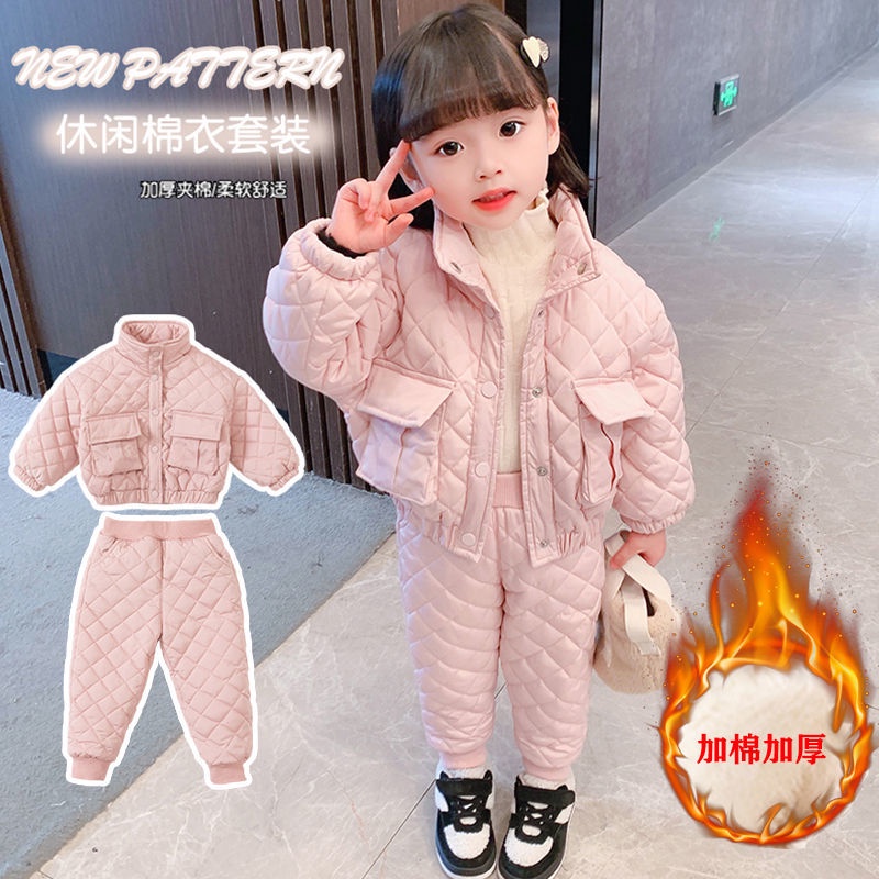 Áo Khoác cotton Đệm Nhung Dày Dặn Ấm Áp Không Giặt Phong Cách Hàn Quốc Dễ Thương Cho Bé Gái