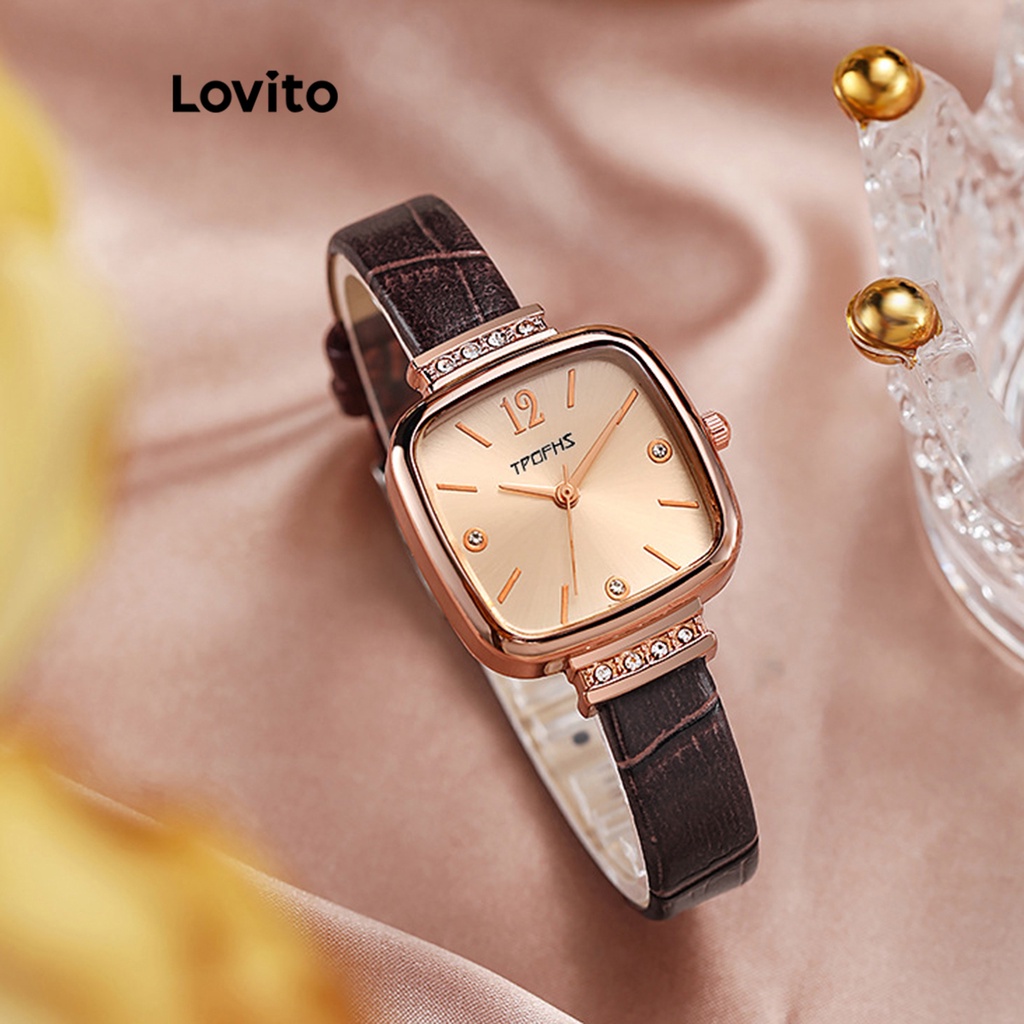 Đồng hồ quartz Lovito cơ bản màu trơn thường ngày cho nữ L69AD049 