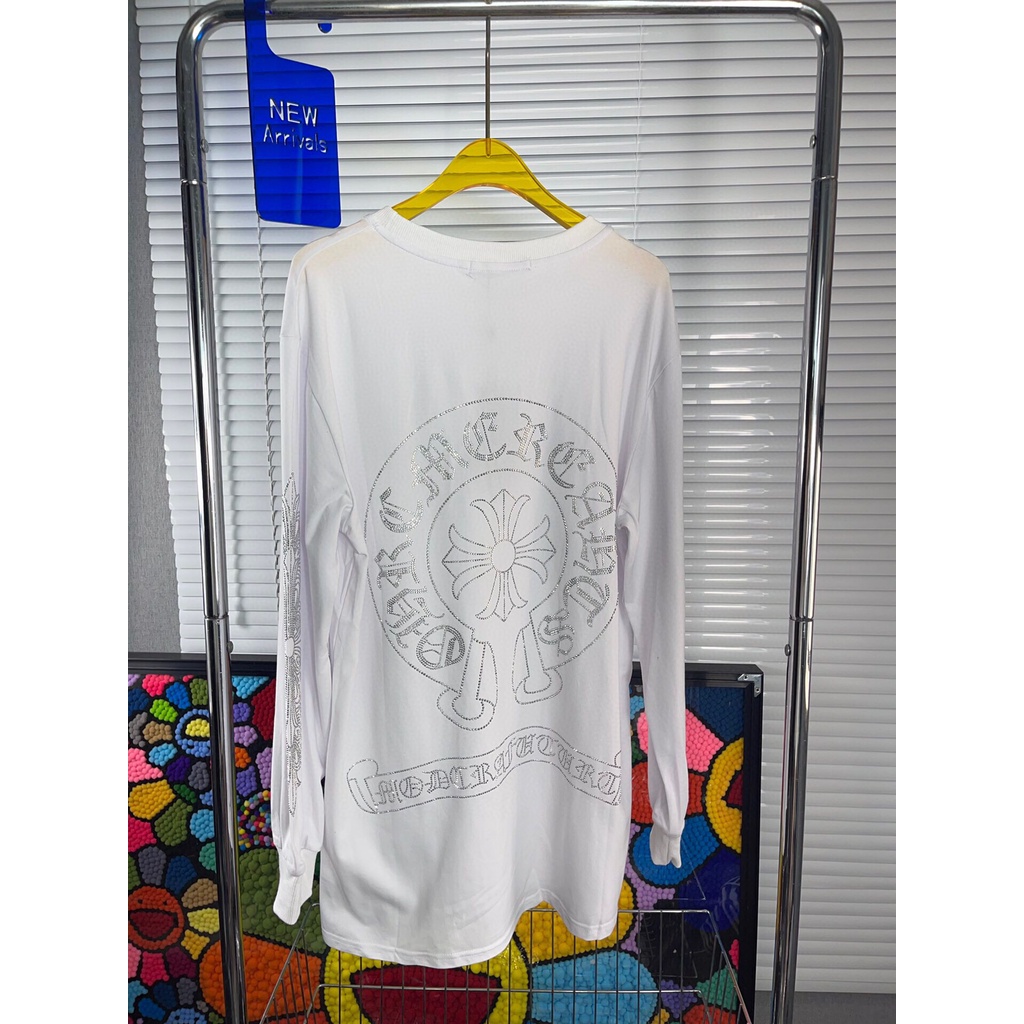 Chrome hearts Áo sweatshirt Dáng Rộng In Hình Thánh Giá Ngựa Nhiệt Độ Cao Thời Trang Xuân Thu Giản Dị Dành Cho Bạn Nữ
