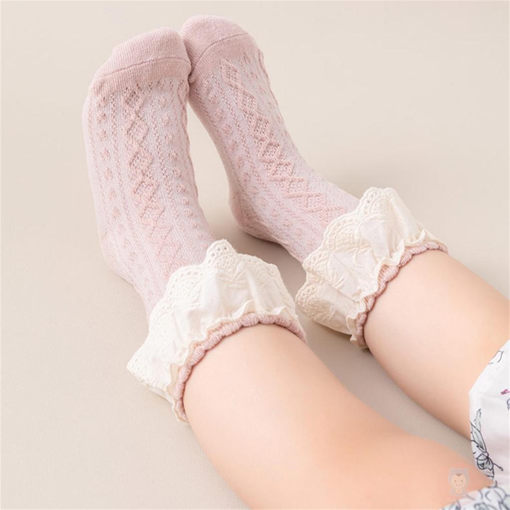 Vớ Công Chúa laa6-baby Nhún Bèo Phối Ren Thoáng Khí Dễ Thương Cho Bé Gái