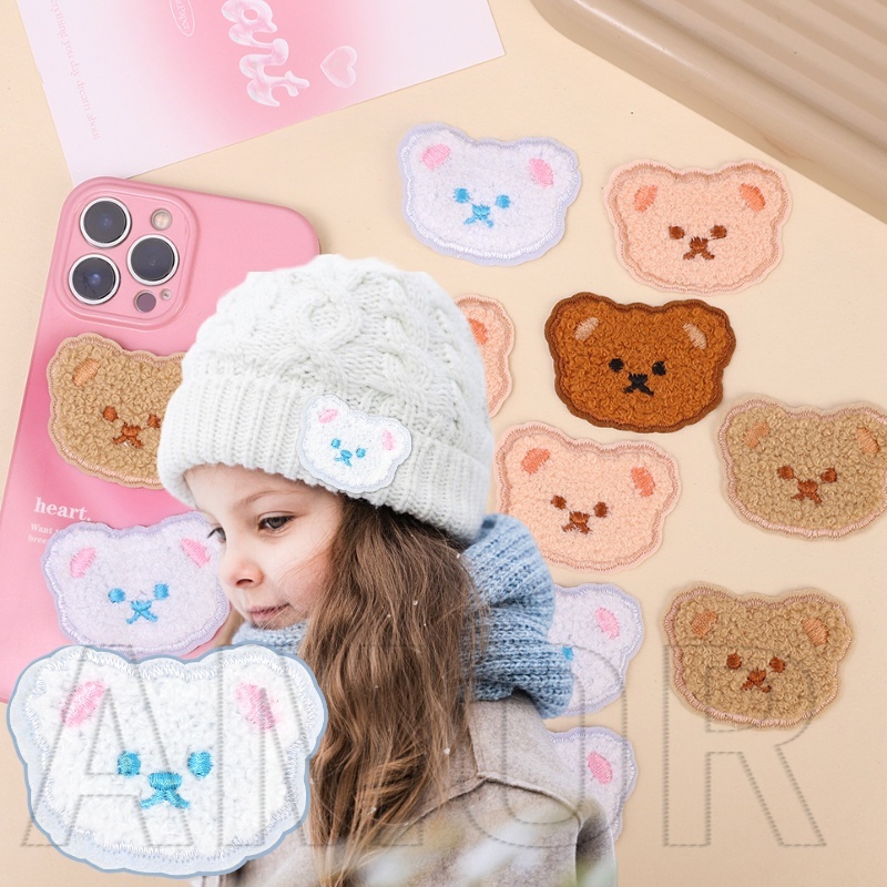 Bộ 4 Miếng Dán Trang Trí Quần Áo - diy Hình Gấu teddy Hoạt Hình