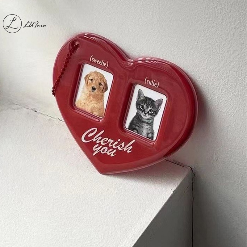 LUImo Idol Ảnh Bảo Vệ Thẻ Ảnh Hiển Thị Tay Áo 3inch Hình Trái Tim Tình Yêu ID Thẻ Ảnh Tay Móc Khóa *